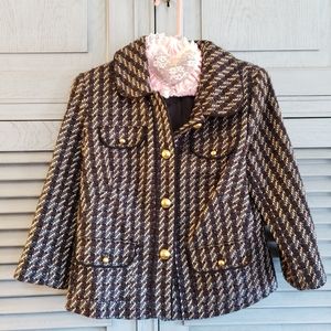 🖤💙R.E.Q. Vintage Women's Tweed Jacket With Gold Buttons Size 8